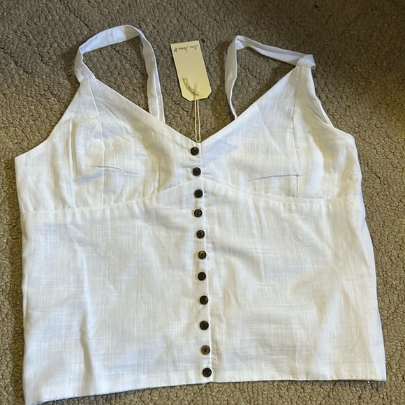 White cotton crop top - Picture 1 of 6